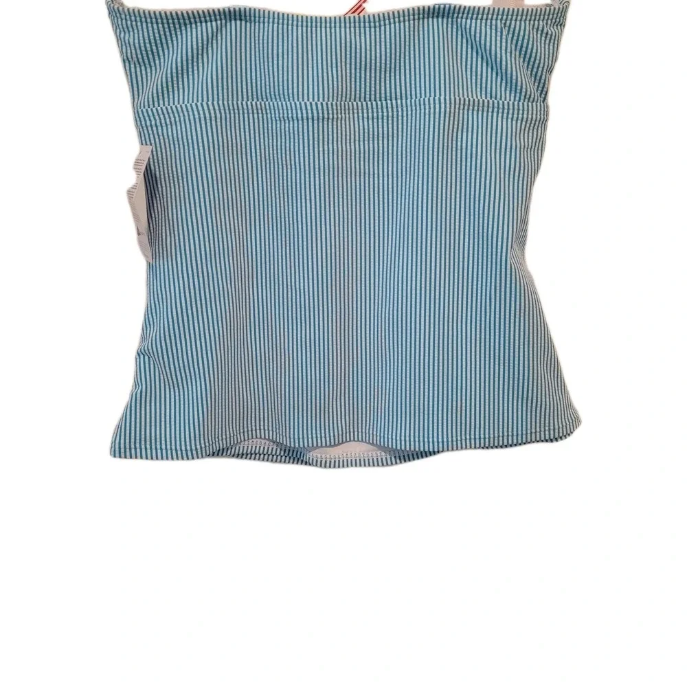 Lands End Tankini Bathing Suit 8 colorblock Stripe Pool Vacation Beach‎ Summer